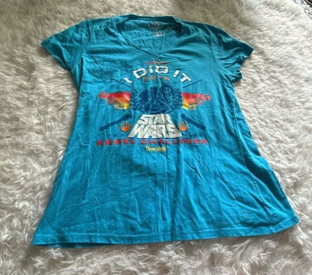 runDisney Star Wars Rebel Challenge 2016 19.3 Miles Disneyland V-Neck T-Shirt